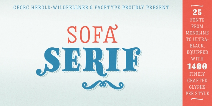 Beispiel einer Sofa Serif Hand Fat DP Line-Schriftart